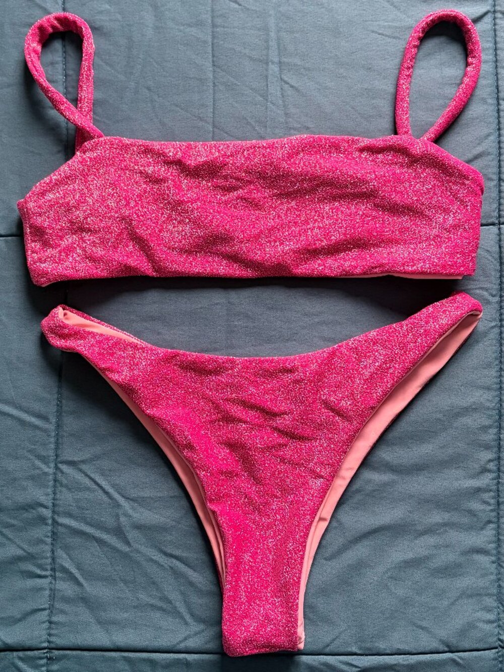 Pink sparkly bikini